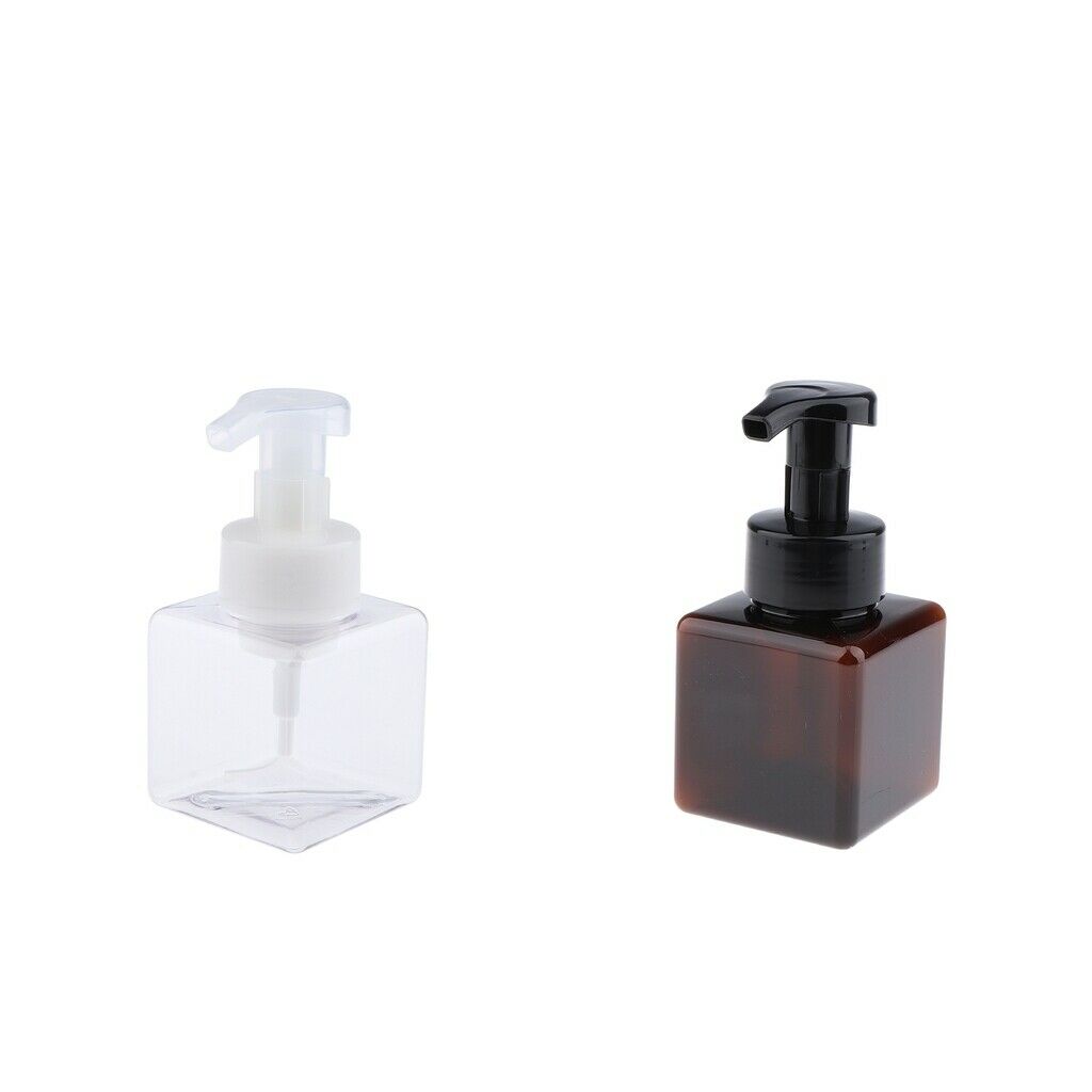 2Pcs Square 250ml Foaming Soap Dispenser Foam Pump Bottle for DIY Liquid Soap,