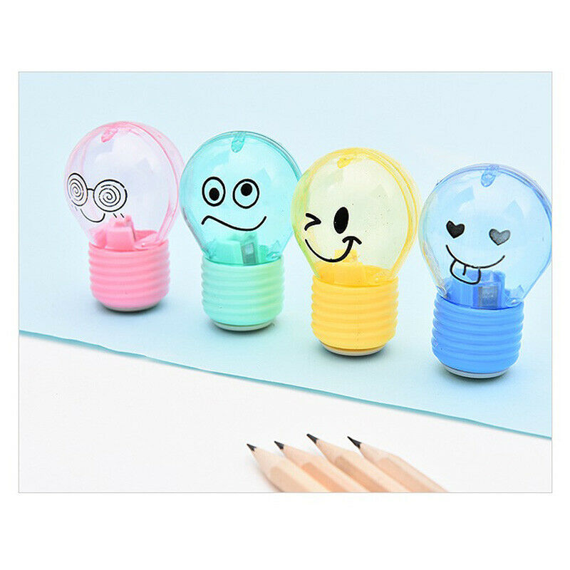 Bulb Pencil Sharpener Creative Plastic For Kids Gifts Stationery School Suppl Qx