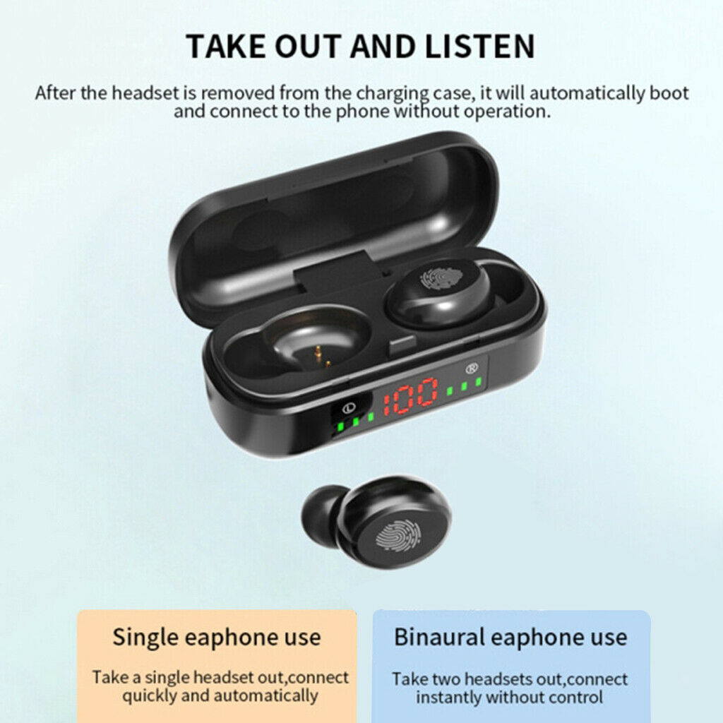2 Packs Bluetooth Earphone Earphones Wireless Headphones TWS Headset Sports