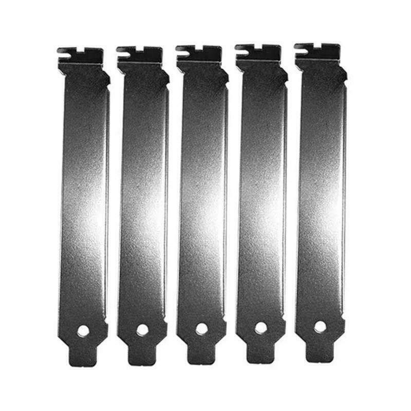5PCS Black Hard Metal Steel PCI Slot Covers Bracket with Screws Full Profile for