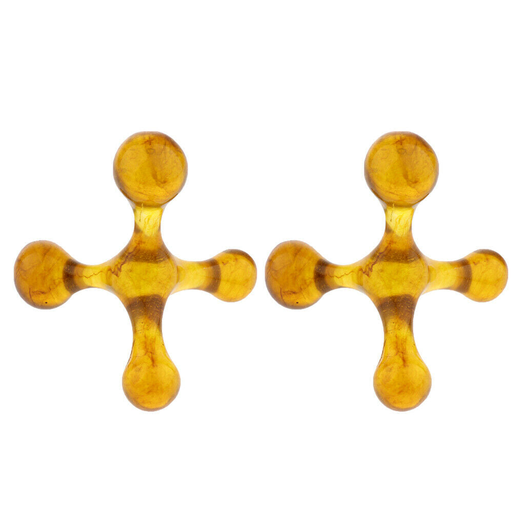 2Pcs 4 Point Hand-Held Massage Tool Easy Palm Fit w/Knobs Pressure Point Massage