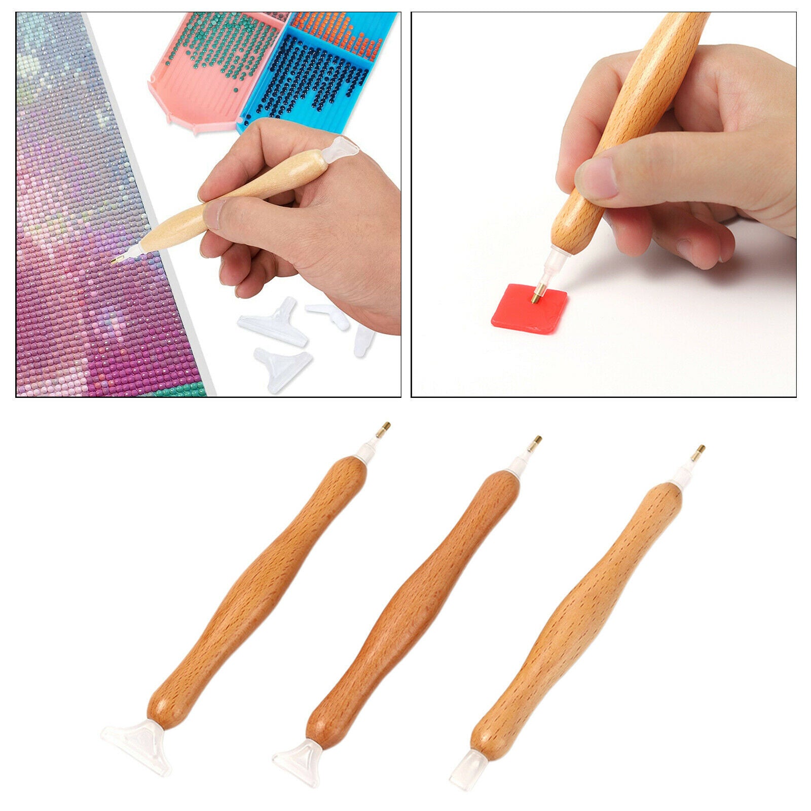 3x Diamond Painting Pen Accessories Rhinestone Picker Tool Set for Nail Art