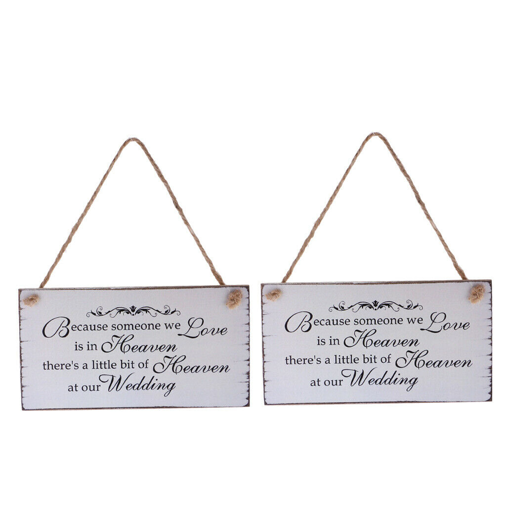 2PCS Because Someone We Love Is In Heaven Wedding Home Wooden Plaque Family