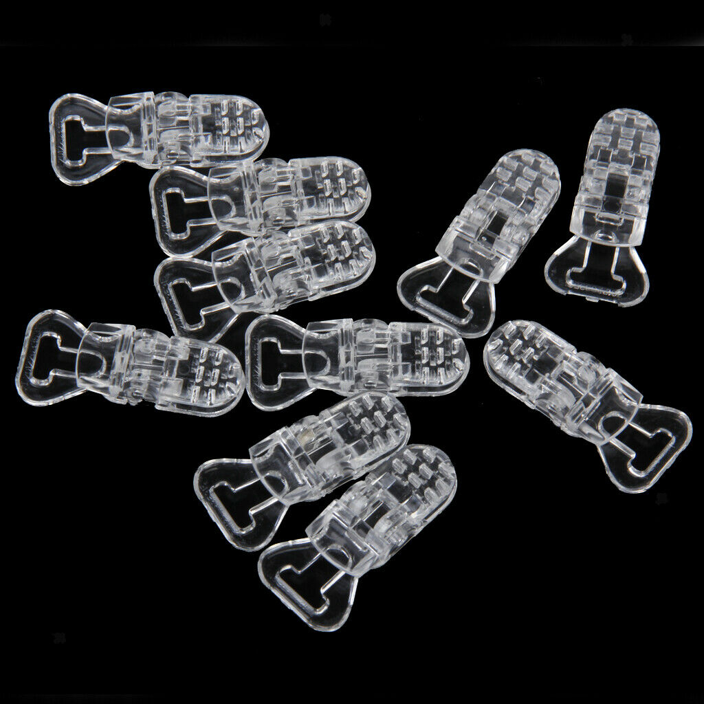 50pcs ABS T-Shape Clear Pacifier Clips Suspender Holder Craft Dummy Bib 0.8