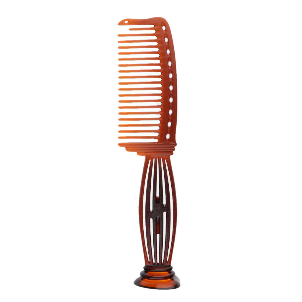 Wide-tooth Smooth Comb Plastic Detangling Hairbrush for Reducing Hair Loss Brown