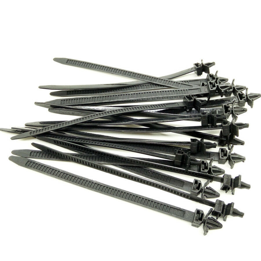 100Pcs Mix Car Cable Line Fixed Fastener Strap Nylon Bundled Wire Band Tie Wrap