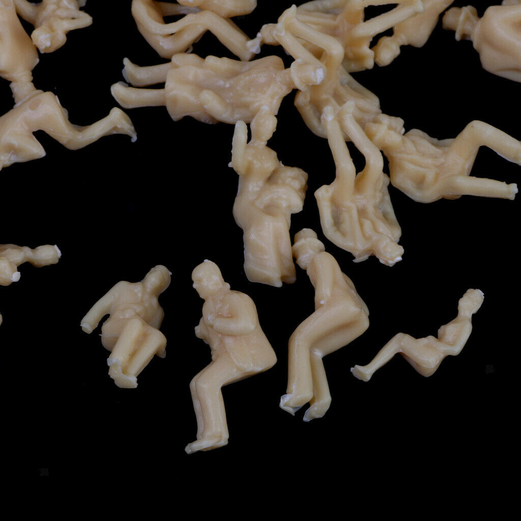 300 Pack 1/87 Unpainted Seated Figures Railway Landscape Microscopic Props
