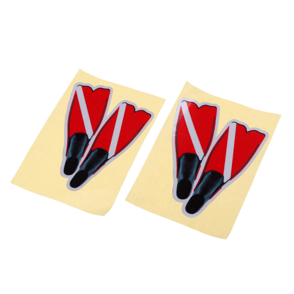 4 Pieces Self-adhesive Reflective Diving Diver Diving