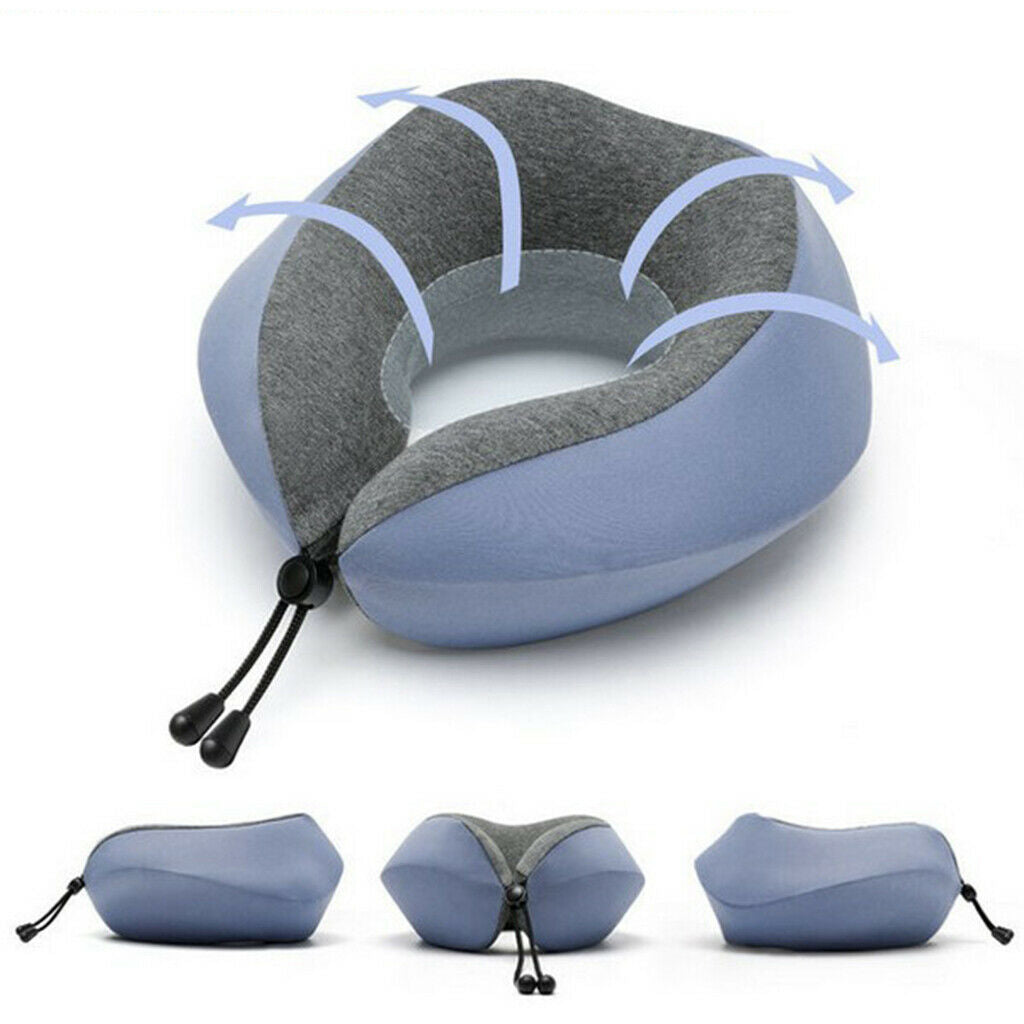 Memory Foam U shaped Travel Pillow Neck Support Head Rest for Car Airplane Sleep