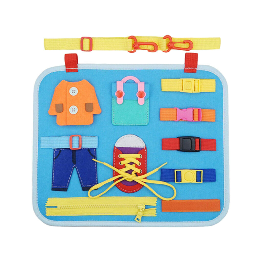 Felt Zipper Button Buckle Busy Board Dress Skills Travel Sensory Toys Gift