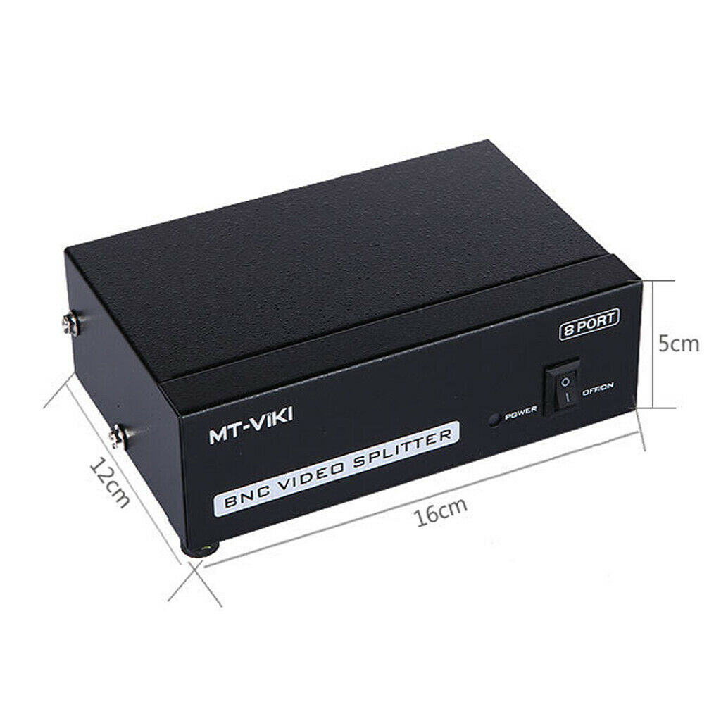 8-Way BNC Composite Video 1 to 8 Port Switch Splitter Box for TV Monitor DVR