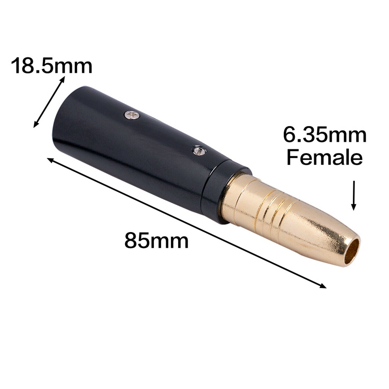 2x Zinc Alloy to 1/4 6.35mm Female Plug Stereo Audio Microphone Connector