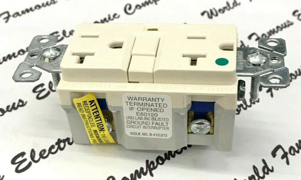 1pcs-COOPER WIRING XHGF20LA Hospital Grade GFCI Receptacle NEMA 5-20R 20A/125V