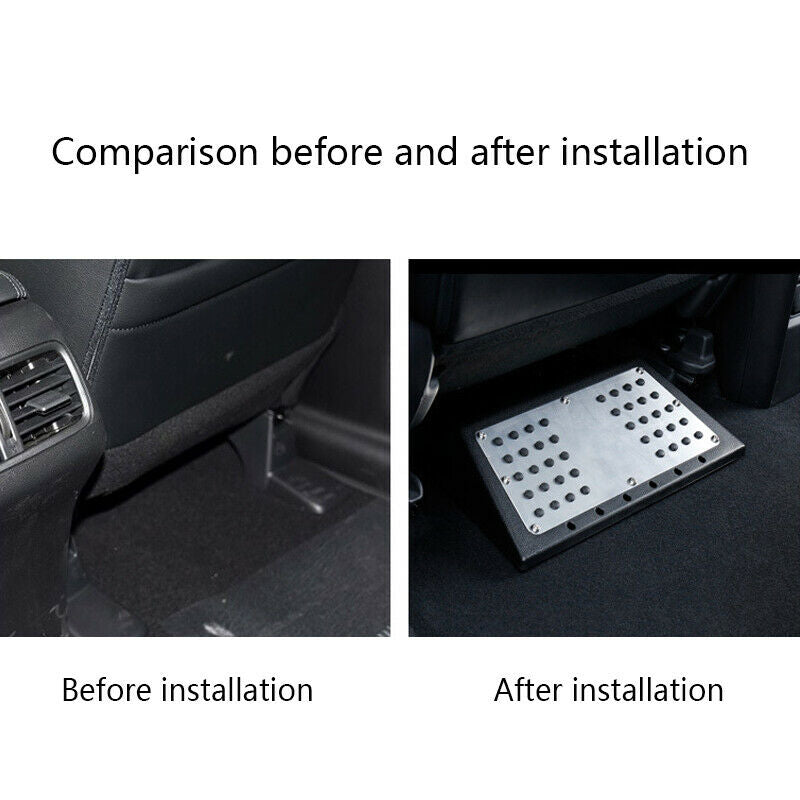 Car Rear Seat Pedal Aluminum Alloy Floor Carpet Foot Leg Rest Pad Support Kit