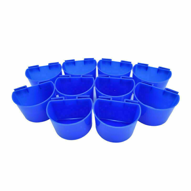 10 X Cup Hanging Water Feed Cage Cups Boxes For Poultry Rabbit Chicken Supplies
