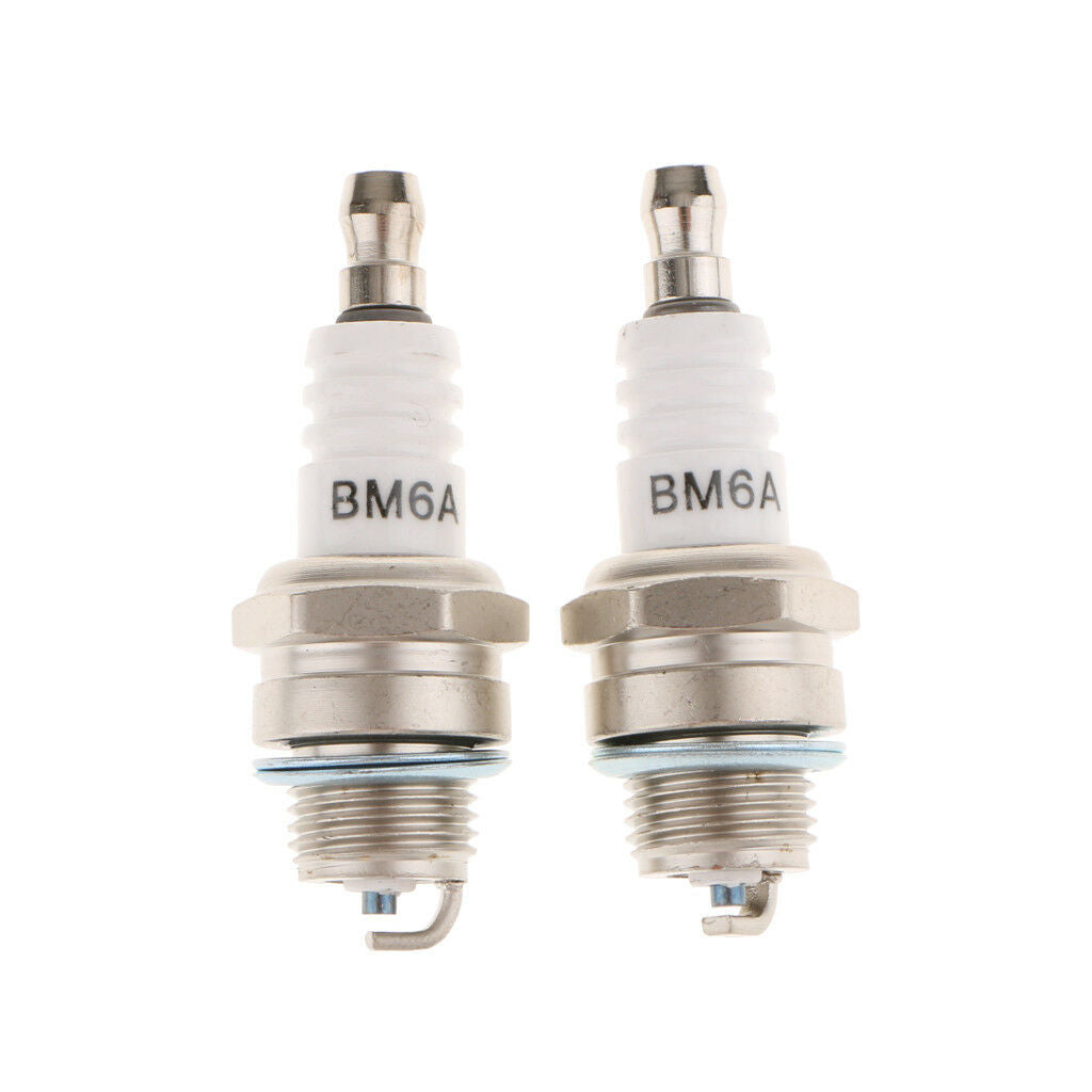 2pcs Home Garden Mower Strimmer Spark Plug BM6A Replaces M7/L7T/CJ8/1560