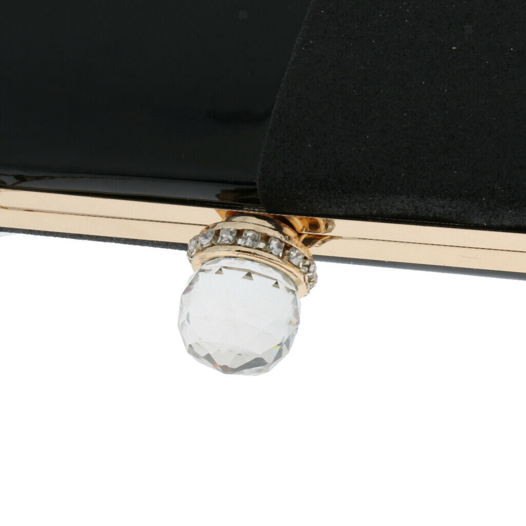 Women's Glitter Clutch Bag Evening Handbag Wedding Prom Party Purse Black