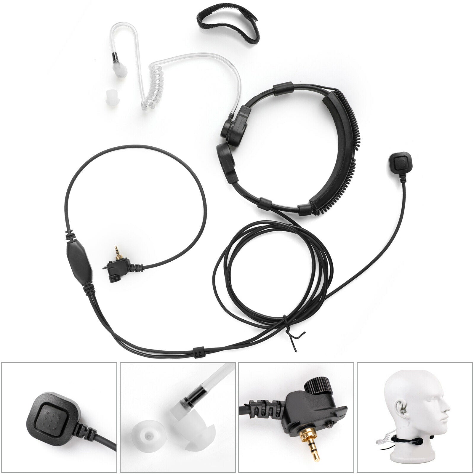 Throat Covert Acoustic Mic Air Tube Headset For  MTP850 MTH600 MTH650