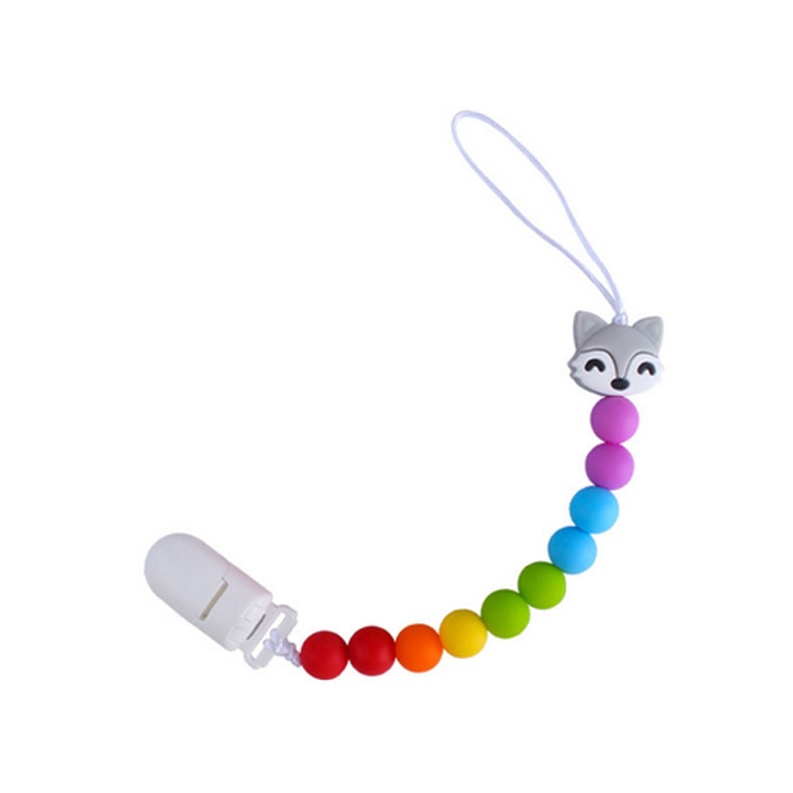 Unicorn Koala Silicone Beads Teether Chew Bracelet Baby Teething Pacifier Clips