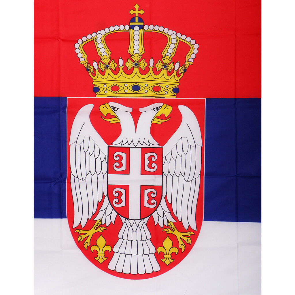 Serbian Flag Banner Office Activities Parade Festival Home Decoration 90x150cm