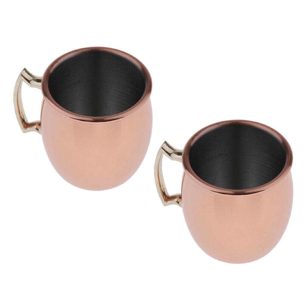 2 Stainless Steel Moscow Mule Cup 60ml Espresso Cocktail Beer Mug Gift