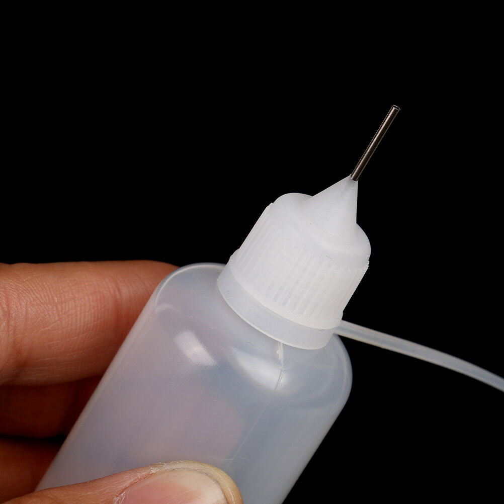 5Pcs 30ml plastic DIY paper quilling glue applicator needle squeeze bottl.l8