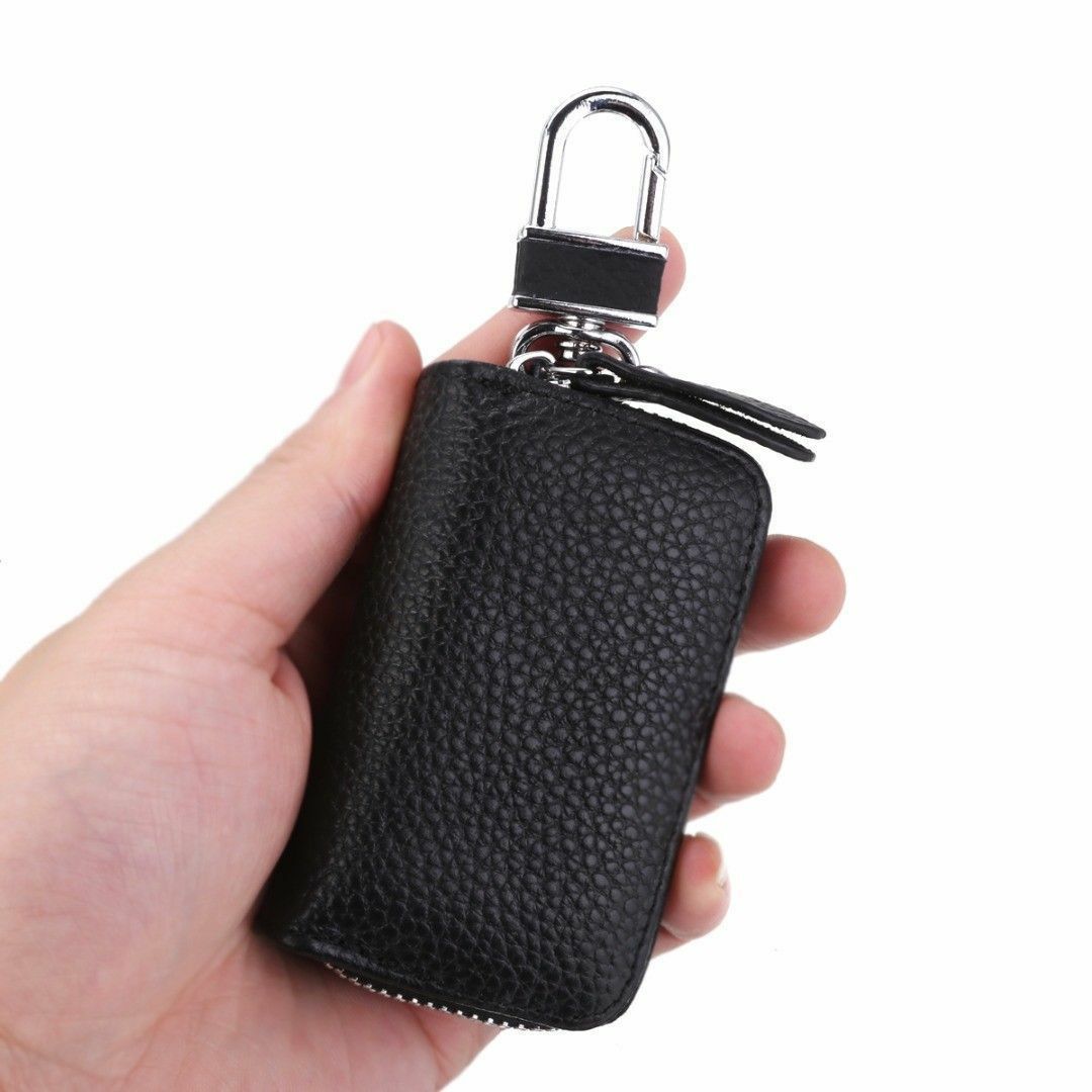 Universal Car PU Leather Smart Remote Key Chain Holder Fob Bag Case Cover BK L60