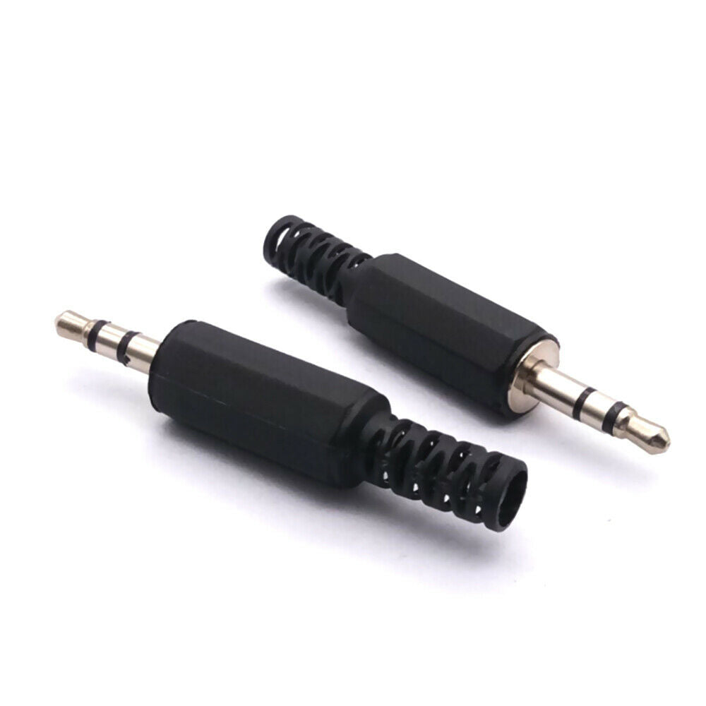 10Pcs/Lot 3.5mm Plastic HeadPhone Connector Stereo Audio Male Plug Adaptor