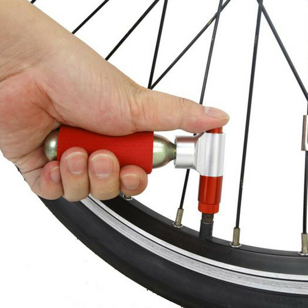 Bike 16g Thread Gas Cylinders CO2 Tyre Inflator Pump Adapter Presta Schrader