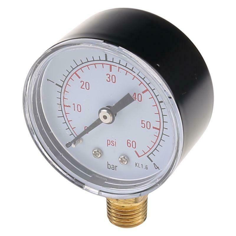 0-60 PSI Mini Pressure Gauge Pool Spa Filter Water Pressure Measuring 1/4" NPT