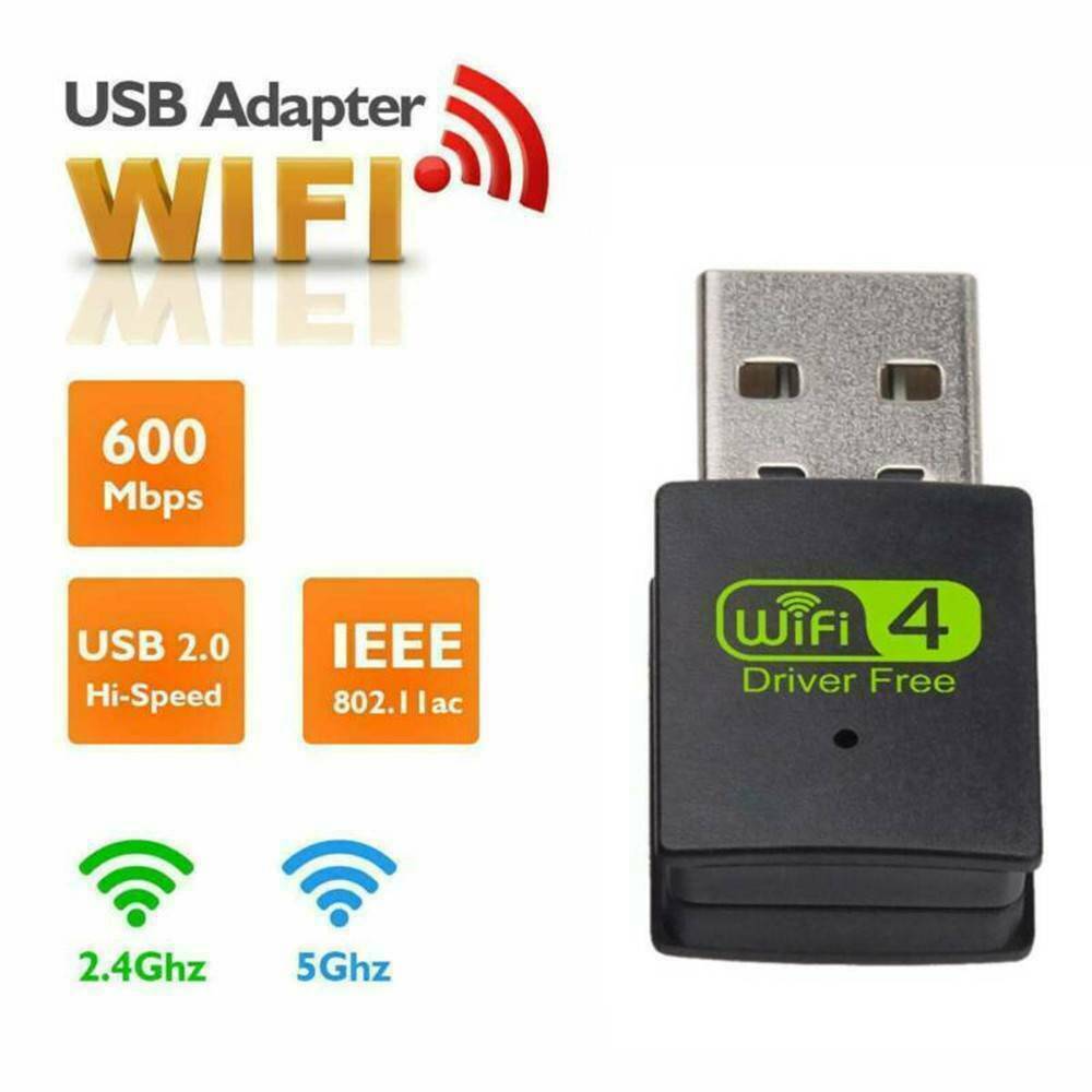 300 Mbps 2.4-5ghz USB Dual Band Wireless Adapter WiFi Dongle 802.11 AC Laptop @