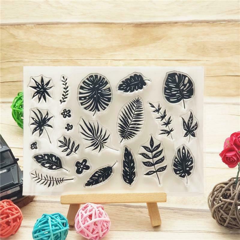 Tropical Leaves Silicone Clear Seal Stamp DIY Scrapbooking Embossing Photo Album