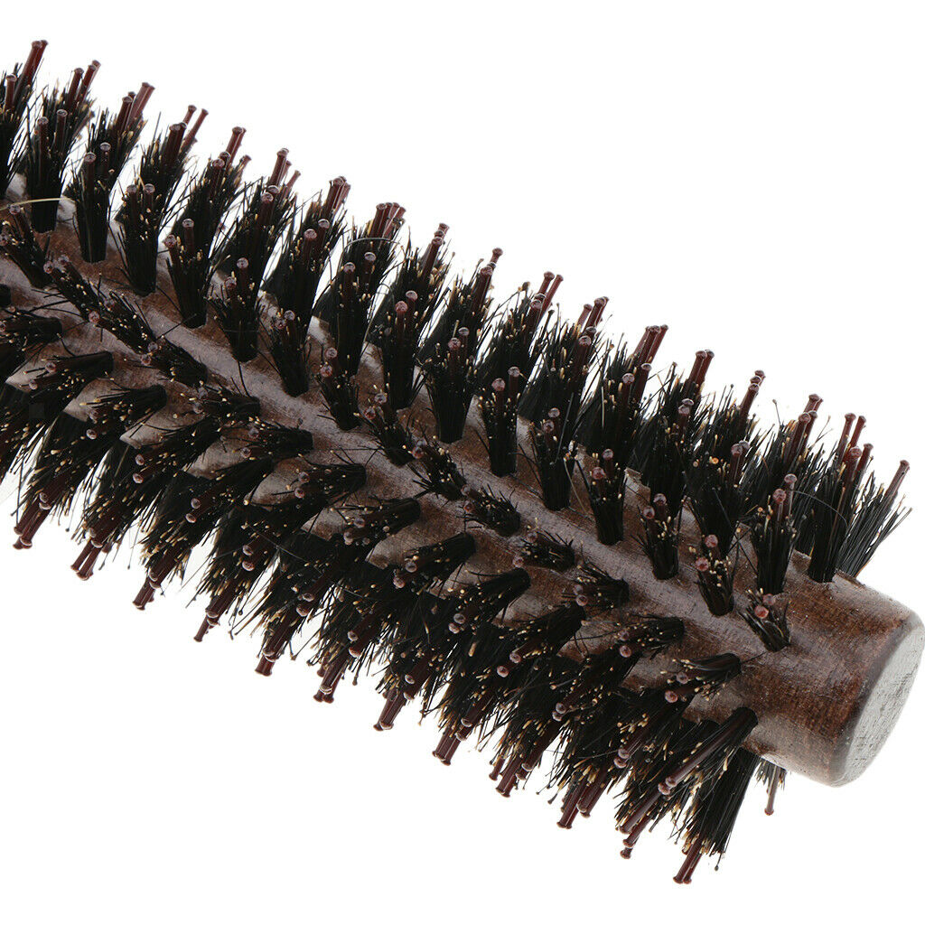 Wood Round Hairdressing Comb brush&Pure Bristle and Strawberry Hair Curlers