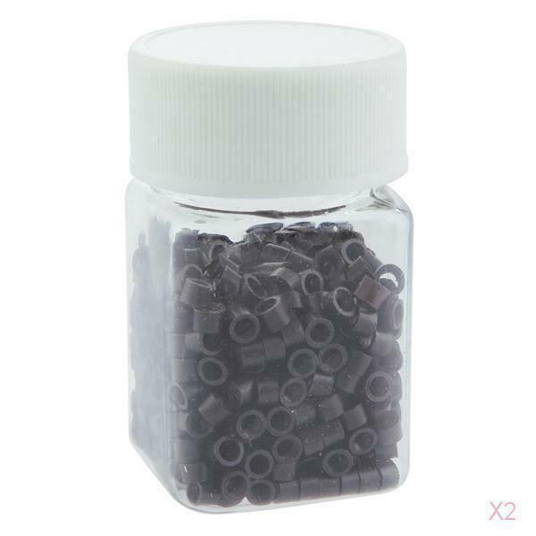 800pcs Hair Extensions Wigs Micro  Link Tubes Black