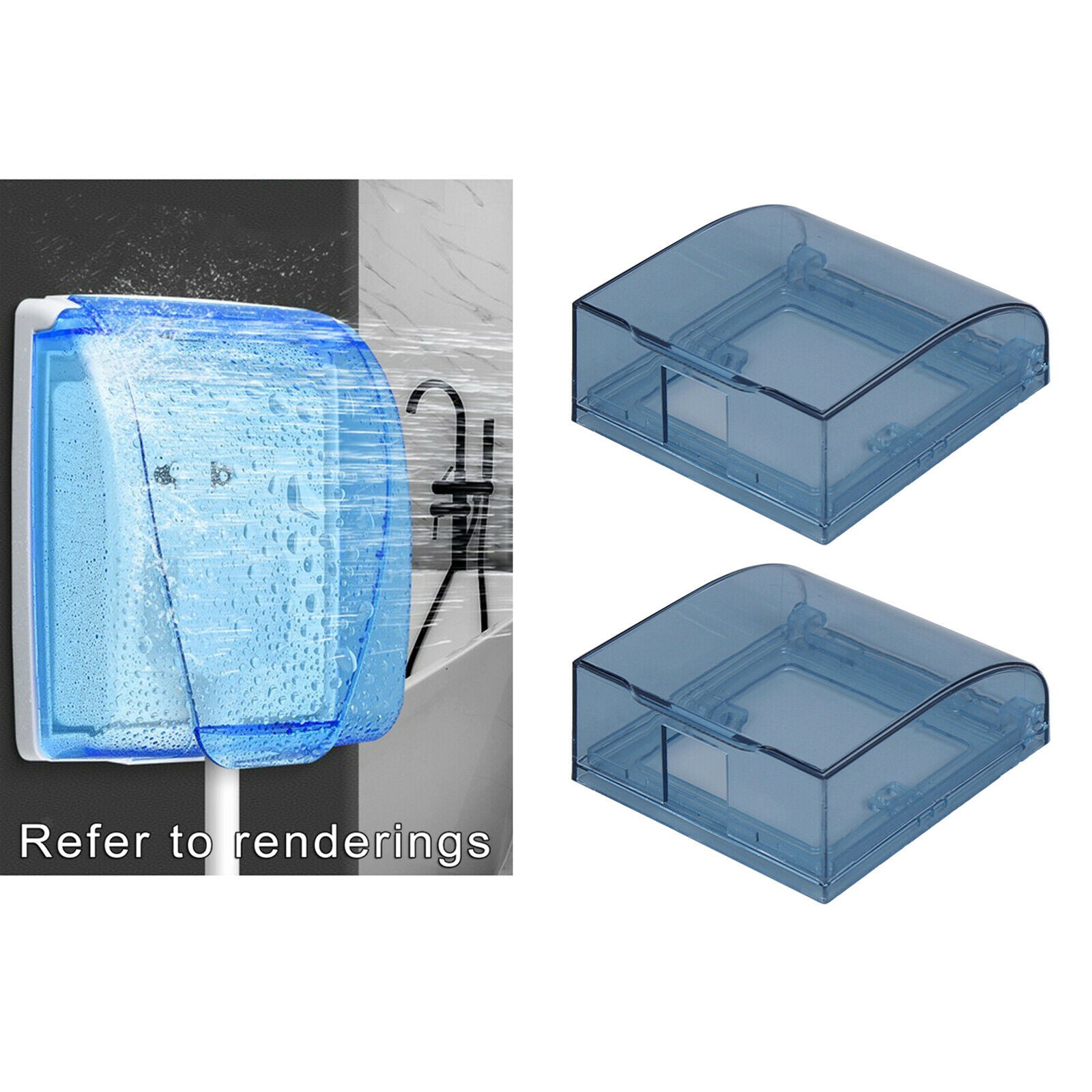 2x Waterproof Switch Cover Box Case Power Socket Protector  Proof Blue