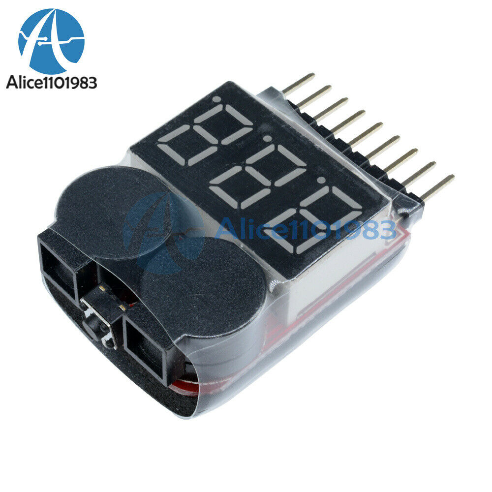 5PCS 1-8S Lipo Li-ion Fe Battery Voltage 2IN1 Tester Low Voltage Buzzer Alarm Ne