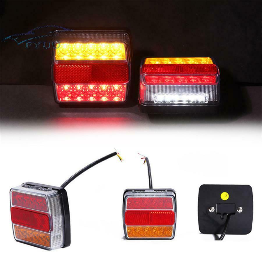 2X Boat Marker Truck Rear Waterproof Submersible Trailer Tail Lights Kit 16 LED