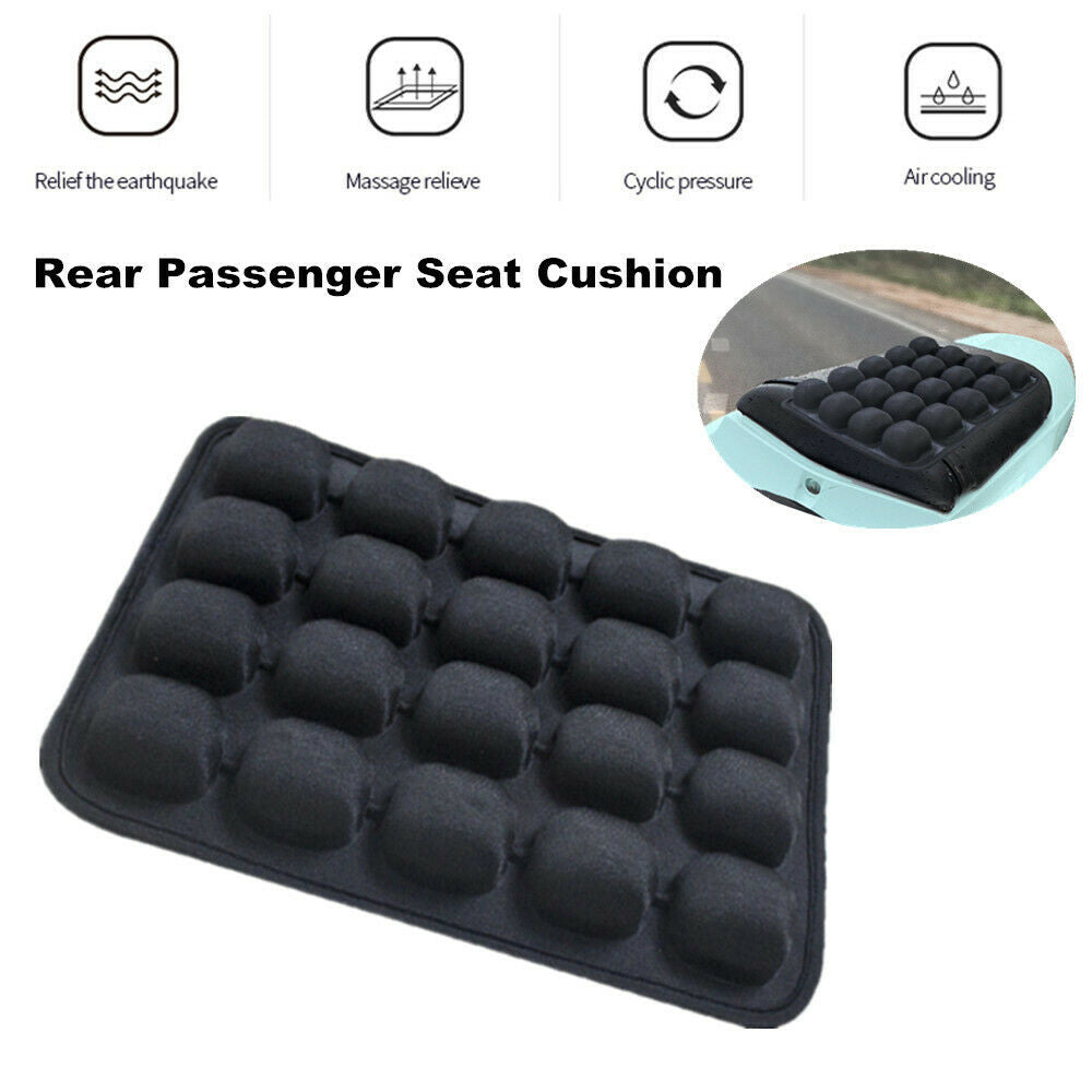Motorcycle Rear Passenger Seat Inflation Air Cushion Pad Breathable Scooter Mat