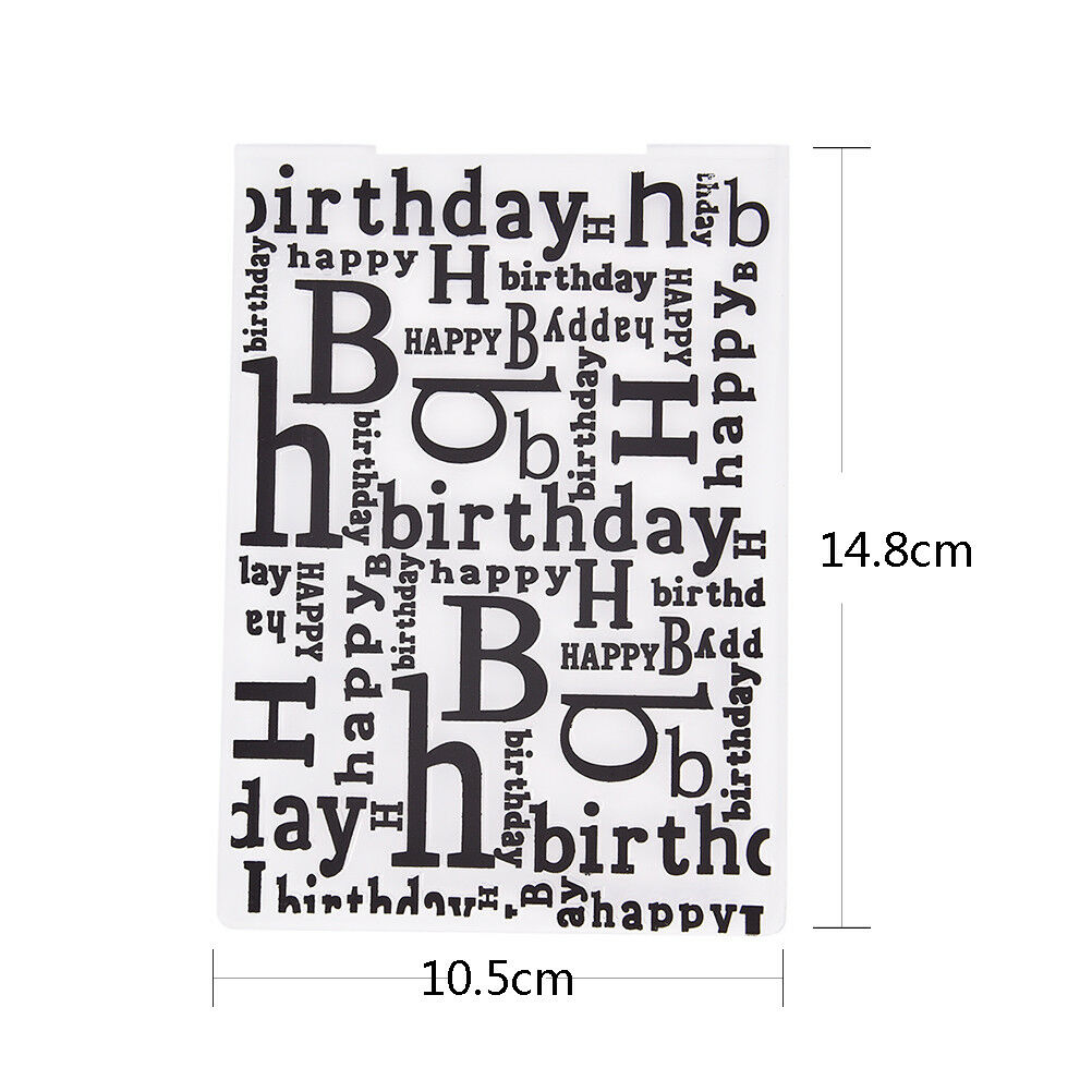 Happy Birthday Plastic Embossing Folders For Diy Scebpbooking Paper Card E DDDF