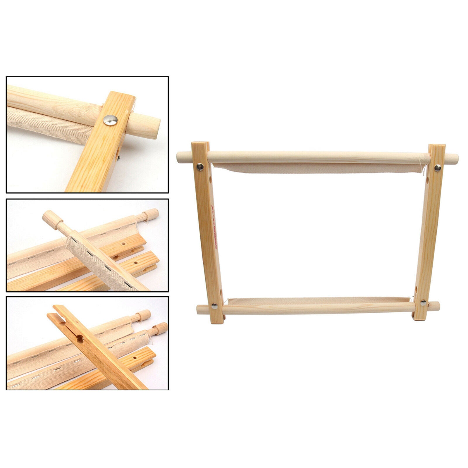 Portable Cross Stitch Scroll Embroidery Needlepoint Frame DIY Sewing Hoop