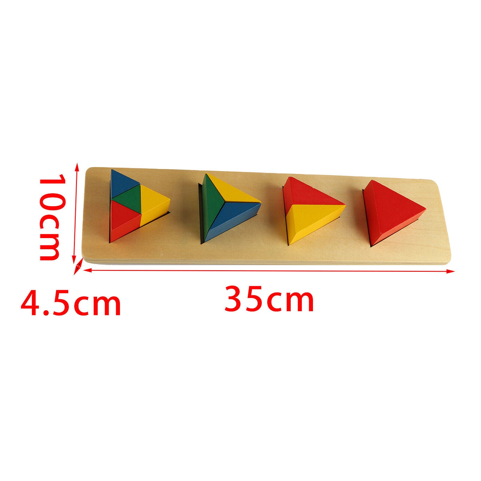 Wooden Geometry Triangle Shape Match Block Building Color Recognition Puzzle