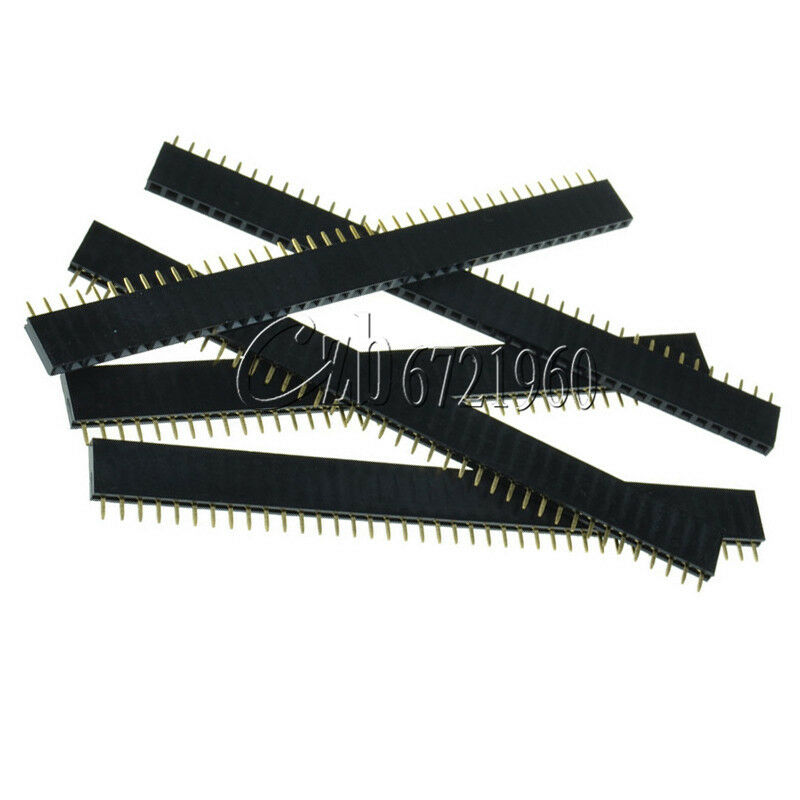 5Pcs 2.54mm 40 Pin Female Single Row Pin Header Strip New