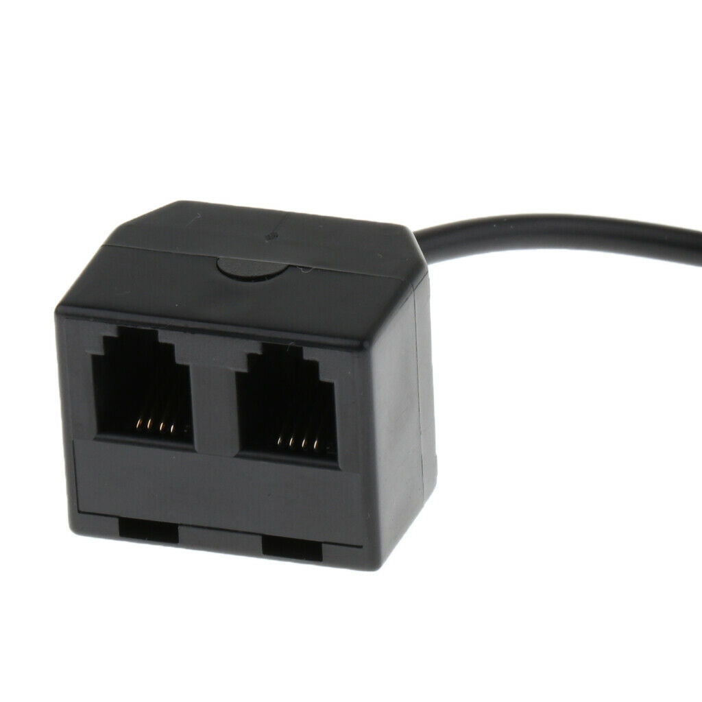 Premium RJ9 Male to 2 Female 4P4C Splitter Adapter Extension Cable