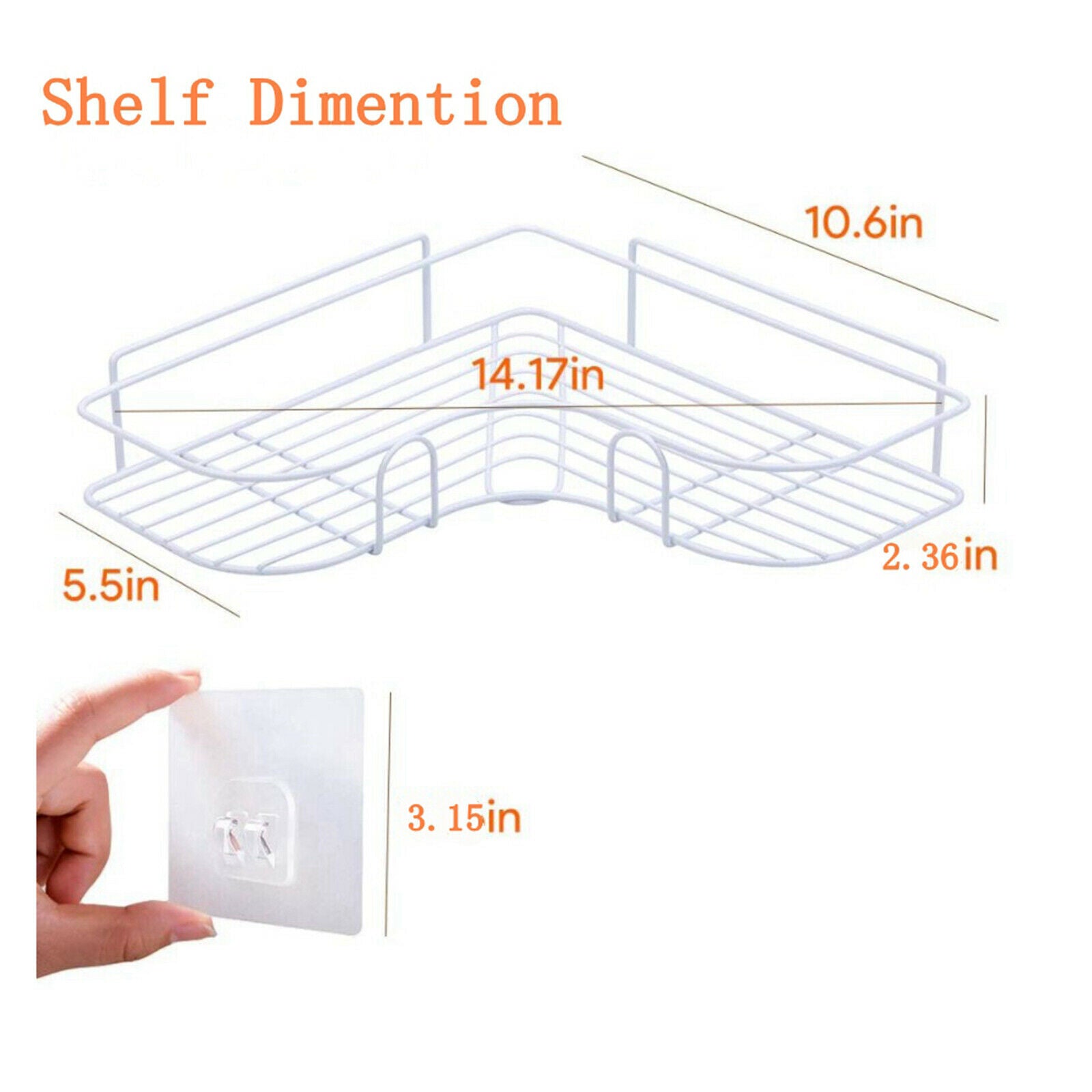 Corner Shower Caddy Shampoo Storage Organizer for Shower, Toilet, Bathtub, Dorm