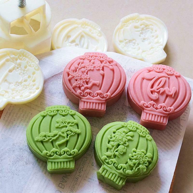 4pcs  Lantern  stamp 150g Baking Decorating Mooncake Mould Mid-Autumn