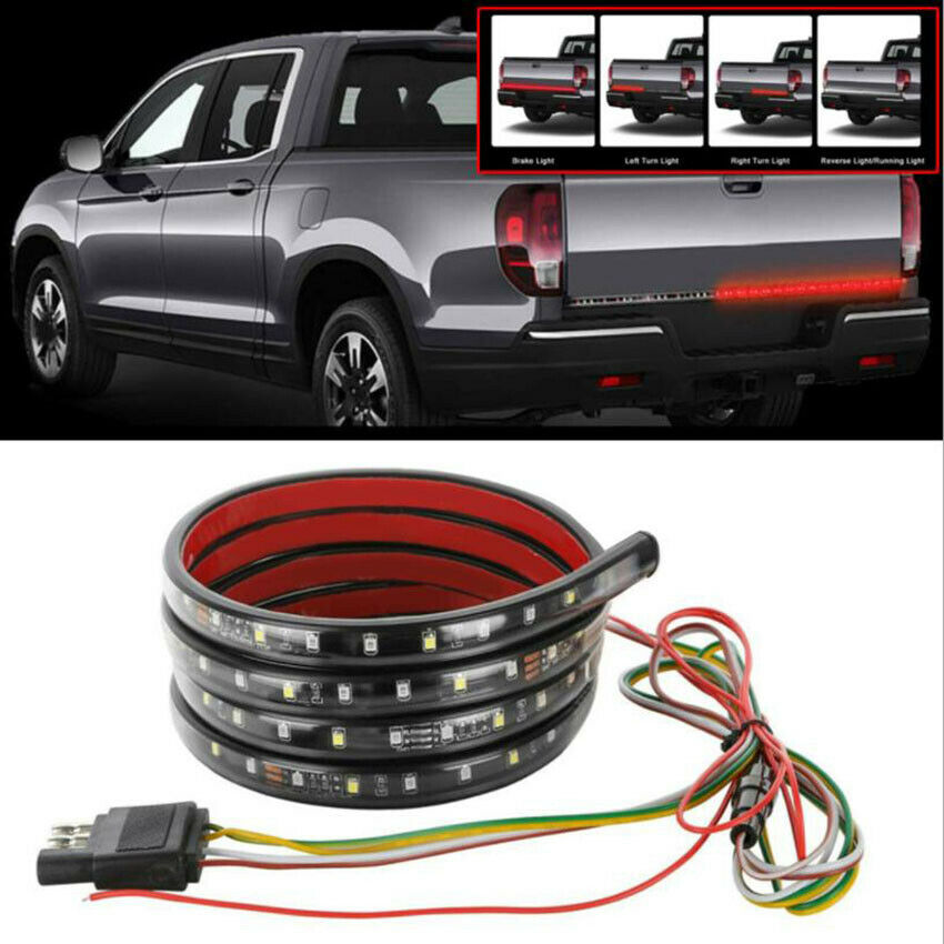 60" Trunk Tailgate 3-Row LED Light Bar For Reverse Brake Turn Signal Tail