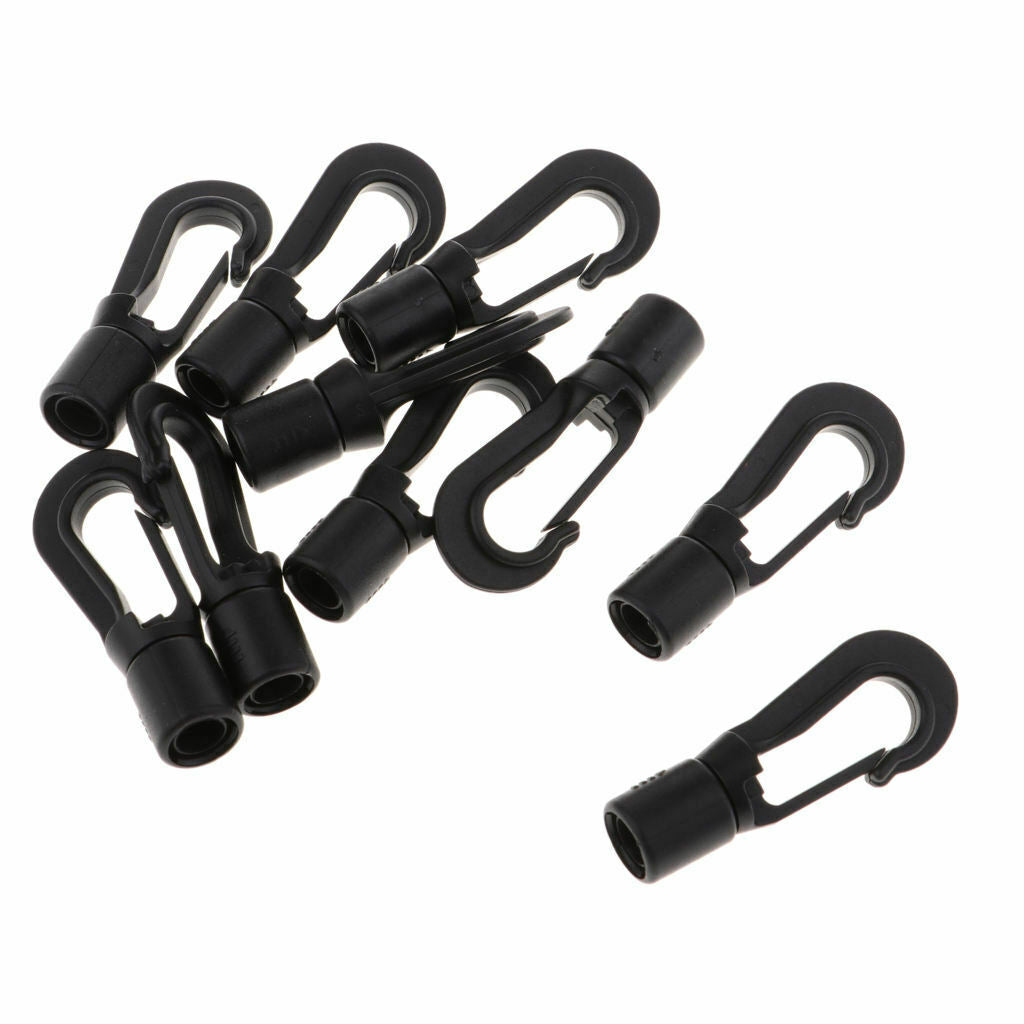 2X 10 Count Quick Link Carabiner Elastic Rope Hook Snap Clip Outdoor Accessory