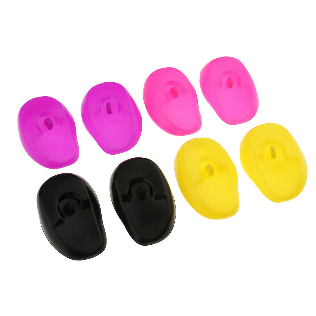 4 Pairs Silicone Salon Hairstyle Hair Washing Dye Ears Cover Guard Protector