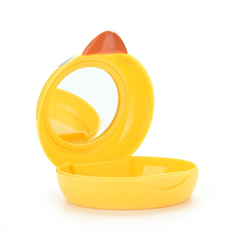 Cute Yellow Duck Contact Lenses Lens Case Holder Box Portable Travel Kit S.l8