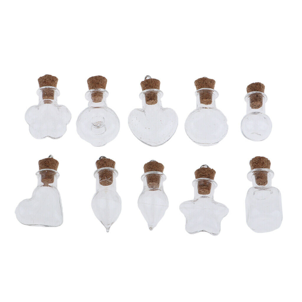 10pcs Clear Empty Glass Bottle Pendant Wish Bottles With Cork Bottles 2 #
